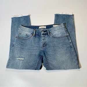 Pacsun jeans Girlfriend buttonfly crop jean distressed 100% cotton women size 25